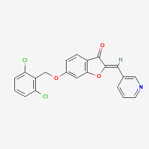 molecular formula C21H13Cl2NO3 B11140644 6-[(2,6-Dichlorophenyl)methoxy]-2-(3-pyridylmethylene)benzo[b]furan-3-one 