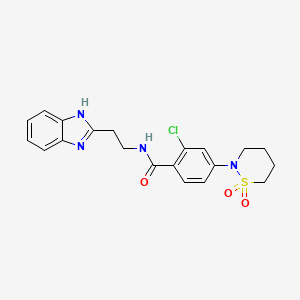 N-[2-(1H-benzimidazol-2-yl)ethyl]-2-chloro-4-(1,1-dioxido-1,2-thiazinan-2-yl)benzamide