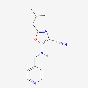 2-(2-Methylpropyl)-5-[(pyridin-4-ylmethyl)amino]-1,3-oxazole-4-carbonitrile