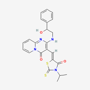 2-[(2-hydroxy-2-phenylethyl)amino]-3-{(Z)-[4-oxo-3-(propan-2-yl)-2-thioxo-1,3-thiazolidin-5-ylidene]methyl}-4H-pyrido[1,2-a]pyrimidin-4-one