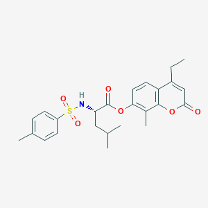 molecular formula C25H29NO6S B11140737 (4-ethyl-8-methyl-2-oxochromen-7-yl) (2S)-4-methyl-2-[(4-methylphenyl)sulfonylamino]pentanoate 