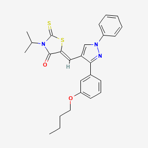 5-{(Z)-1-[3-(3-butoxyphenyl)-1-phenyl-1H-pyrazol-4-yl]methylidene}-3-isopropyl-2-thioxo-1,3-thiazolan-4-one