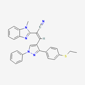 (2Z)-3-{3-[4-(ethylsulfanyl)phenyl]-1-phenyl-1H-pyrazol-4-yl}-2-(1-methyl-1H-benzimidazol-2-yl)prop-2-enenitrile