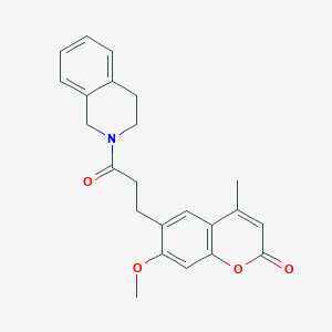 6-[3-(3,4-dihydroisoquinolin-2(1H)-yl)-3-oxopropyl]-7-methoxy-4-methyl-2H-chromen-2-one