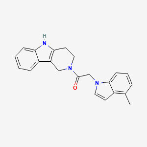 molecular formula C22H21N3O B11140807 2-(4-methyl-1H-indol-1-yl)-1-(1,3,4,5-tetrahydro-2H-pyrido[4,3-b]indol-2-yl)ethanone 