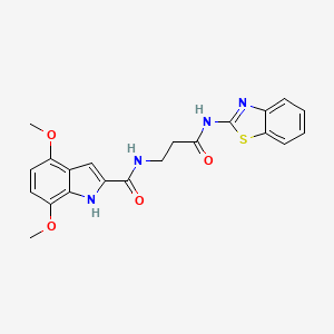 N~2~-[3-(1,3-benzothiazol-2-ylamino)-3-oxopropyl]-4,7-dimethoxy-1H-indole-2-carboxamide