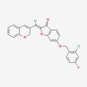 (2Z)-6-[(2-chloro-4-fluorobenzyl)oxy]-2-(2H-chromen-3-ylmethylidene)-1-benzofuran-3(2H)-one