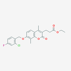 ethyl 3-{7-[(2-chloro-4-fluorobenzyl)oxy]-4,8-dimethyl-2-oxo-2H-chromen-3-yl}propanoate