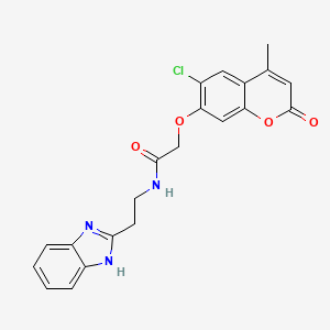 molecular formula C21H18ClN3O4 B11140855 N-[2-(1H-1,3-benzimidazol-2-yl)ethyl]-2-[(6-chloro-4-methyl-2-oxo-2H-chromen-7-yl)oxy]acetamide 