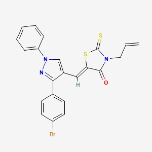 (5Z)-5-{[3-(4-bromophenyl)-1-phenyl-1H-pyrazol-4-yl]methylidene}-3-(prop-2-en-1-yl)-2-thioxo-1,3-thiazolidin-4-one