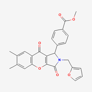 Methyl 4-[2-(furan-2-ylmethyl)-6,7-dimethyl-3,9-dioxo-1,2,3,9-tetrahydrochromeno[2,3-c]pyrrol-1-yl]benzoate