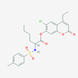 (6-chloro-4-ethyl-2-oxochromen-7-yl) 2-[(4-methylphenyl)sulfonylamino]hexanoate