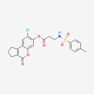 molecular formula C22H20ClNO6S B11140906 8-chloro-4-oxo-1,2,3,4-tetrahydrocyclopenta[c]chromen-7-yl N-[(4-methylphenyl)sulfonyl]-beta-alaninate 