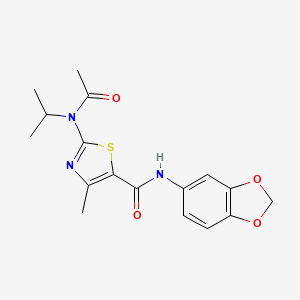 2-[acetyl(isopropyl)amino]-N-(1,3-benzodioxol-5-yl)-4-methyl-1,3-thiazole-5-carboxamide