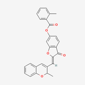 (2Z)-2-[(2-methyl-2H-chromen-3-yl)methylidene]-3-oxo-2,3-dihydro-1-benzofuran-6-yl 2-methylbenzoate