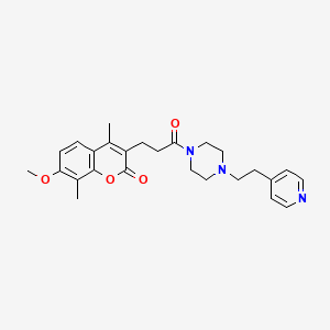 7-methoxy-4,8-dimethyl-3-(3-oxo-3-{4-[2-(4-pyridyl)ethyl]piperazino}propyl)-2H-chromen-2-one