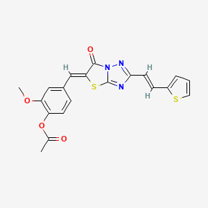 2-methoxy-4-[(Z)-{6-oxo-2-[(E)-2-(thiophen-2-yl)ethenyl][1,3]thiazolo[3,2-b][1,2,4]triazol-5(6H)-ylidene}methyl]phenyl acetate