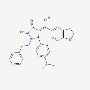 3-hydroxy-4-[(2-methyl-2,3-dihydro-1-benzofuran-5-yl)carbonyl]-1-(2-phenylethyl)-5-[4-(propan-2-yl)phenyl]-1,5-dihydro-2H-pyrrol-2-one