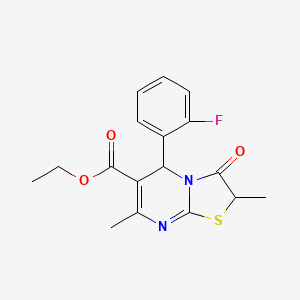 molecular formula C17H17FN2O3S B11141054 ethyl 5-(2-fluorophenyl)-2,7-dimethyl-3-oxo-2,3-dihydro-5H-[1,3]thiazolo[3,2-a]pyrimidine-6-carboxylate 