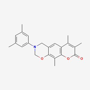 3-(3,5-dimethylphenyl)-6,7,10-trimethyl-3,4-dihydro-2H,8H-chromeno[6,7-e][1,3]oxazin-8-one