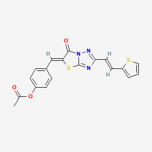 4-[(Z)-{6-oxo-2-[(E)-2-(thiophen-2-yl)ethenyl][1,3]thiazolo[3,2-b][1,2,4]triazol-5(6H)-ylidene}methyl]phenyl acetate