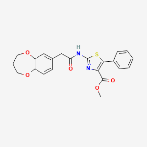 methyl 2-[(3,4-dihydro-2H-1,5-benzodioxepin-7-ylacetyl)amino]-5-phenyl-1,3-thiazole-4-carboxylate