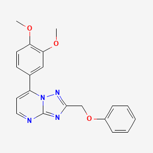 molecular formula C20H18N4O3 B11141118 7-(3,4-Dimethoxyphenyl)-2-(phenoxymethyl)[1,2,4]triazolo[1,5-a]pyrimidine 