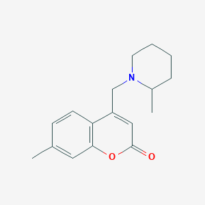 molecular formula C17H21NO2 B11141120 7-methyl-4-[(2-methylpiperidin-1-yl)methyl]-2H-chromen-2-one 