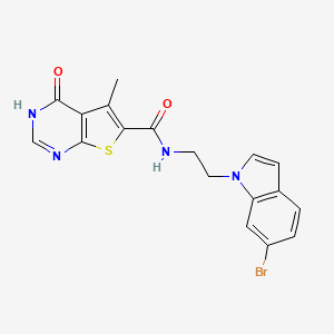 N-[2-(6-bromo-1H-indol-1-yl)ethyl]-5-methyl-4-oxo-3,4-dihydrothieno[2,3-d]pyrimidine-6-carboxamide