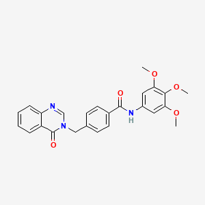 molecular formula C25H23N3O5 B11141145 4-[(4-oxoquinazolin-3(4H)-yl)methyl]-N-(3,4,5-trimethoxyphenyl)benzamide 