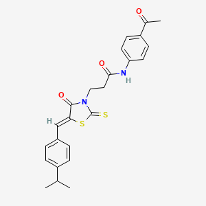 N-(4-acetylphenyl)-3-{(5Z)-4-oxo-5-[4-(propan-2-yl)benzylidene]-2-thioxo-1,3-thiazolidin-3-yl}propanamide