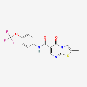 molecular formula C15H10F3N3O3S B11141166 2-methyl-5-oxo-N-[4-(trifluoromethoxy)phenyl]-5H-[1,3]thiazolo[3,2-a]pyrimidine-6-carboxamide 