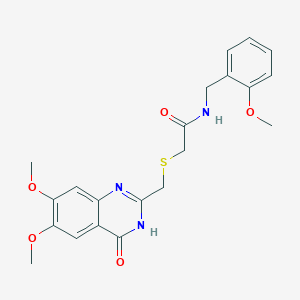 2-{[(4-hydroxy-6,7-dimethoxyquinazolin-2-yl)methyl]sulfanyl}-N-(2-methoxybenzyl)acetamide