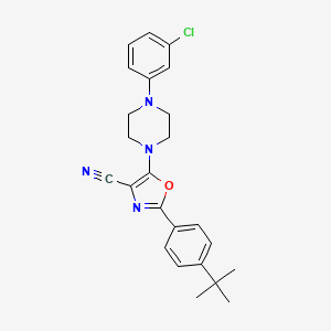 2-(4-Tert-butylphenyl)-5-[4-(3-chlorophenyl)piperazin-1-yl]-1,3-oxazole-4-carbonitrile