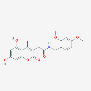 2-(5,7-dihydroxy-4-methyl-2-oxo-2H-chromen-3-yl)-N-(2,4-dimethoxybenzyl)acetamide