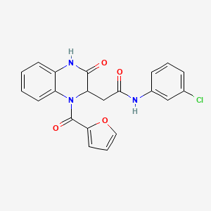 N-(3-chlorophenyl)-2-[1-(furan-2-ylcarbonyl)-3-oxo-1,2,3,4-tetrahydroquinoxalin-2-yl]acetamide