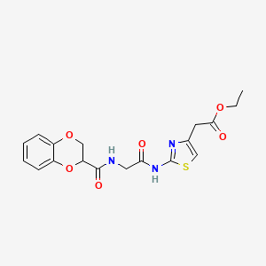 Ethyl 2-[2-({2-[(2,3-dihydro-1,4-benzodioxin-2-ylcarbonyl)amino]acetyl}amino)-1,3-thiazol-4-yl]acetate