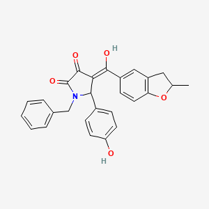 1-benzyl-3-hydroxy-5-(4-hydroxyphenyl)-4-[(2-methyl-2,3-dihydro-1-benzofuran-5-yl)carbonyl]-1,5-dihydro-2H-pyrrol-2-one