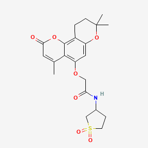 N-(1,1-dioxidotetrahydrothiophen-3-yl)-2-[(4,8,8-trimethyl-2-oxo-9,10-dihydro-2H,8H-pyrano[2,3-f]chromen-5-yl)oxy]acetamide