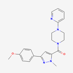 [3-(4-methoxyphenyl)-1-methyl-1H-pyrazol-5-yl][4-(2-pyridyl)piperazino]methanone