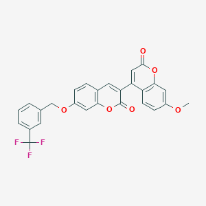 molecular formula C27H17F3O6 B11141269 7'-methoxy-7-{[3-(trifluoromethyl)benzyl]oxy}-2H,2'H-3,4'-bichromene-2,2'-dione 