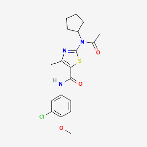 2-[acetyl(cyclopentyl)amino]-N-(3-chloro-4-methoxyphenyl)-4-methyl-1,3-thiazole-5-carboxamide