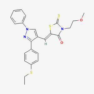 (5Z)-5-({3-[4-(ethylsulfanyl)phenyl]-1-phenyl-1H-pyrazol-4-yl}methylidene)-3-(2-methoxyethyl)-2-thioxo-1,3-thiazolidin-4-one