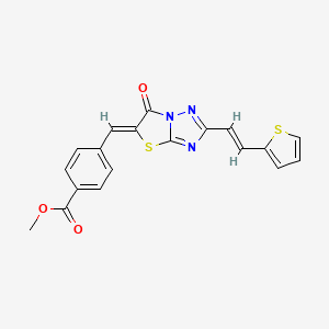 methyl 4-[(Z)-{6-oxo-2-[(E)-2-(thiophen-2-yl)ethenyl][1,3]thiazolo[3,2-b][1,2,4]triazol-5(6H)-ylidene}methyl]benzoate