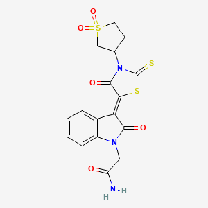 2-{(3Z)-3-[3-(1,1-Dioxidotetrahydro-3-thienyl)-4-oxo-2-thioxo-1,3-thiazolidin-5-ylidene]-2-oxo-2,3-dihydro-1H-indol-1-YL}acetamide