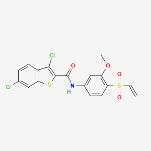 molecular formula C18H13Cl2NO4S2 B11141340 3,6-dichloro-N-[4-(ethenylsulfonyl)-3-methoxyphenyl]-1-benzothiophene-2-carboxamide 