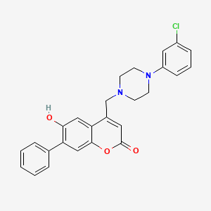 4-[4-(3-Chloro-phenyl)-piperazin-1-ylmethyl]-6-hydroxy-7-phenyl-chromen-2-one