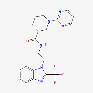 1-(2-pyrimidinyl)-N-{2-[2-(trifluoromethyl)-1H-1,3-benzimidazol-1-yl]ethyl}-3-piperidinecarboxamide