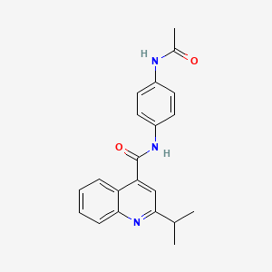 molecular formula C21H21N3O2 B11141415 N-[4-(acetylamino)phenyl]-2-isopropyl-4-quinolinecarboxamide 