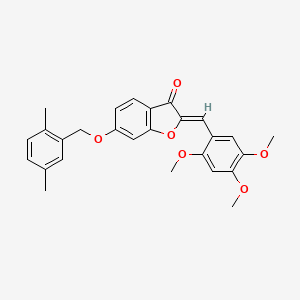 (2Z)-6-[(2,5-dimethylbenzyl)oxy]-2-(2,4,5-trimethoxybenzylidene)-1-benzofuran-3(2H)-one